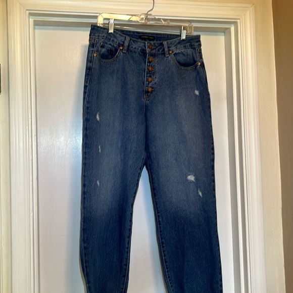 Womens Sincerely Jules distressed high rise 5 button crop jeans Size 11 or 30 - Picture 1 of 7